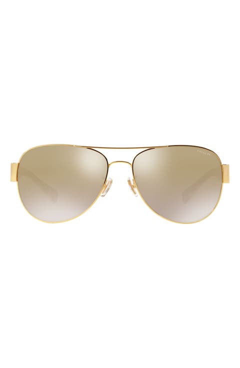 58mm Gradient Lens Aviator Sunglasses