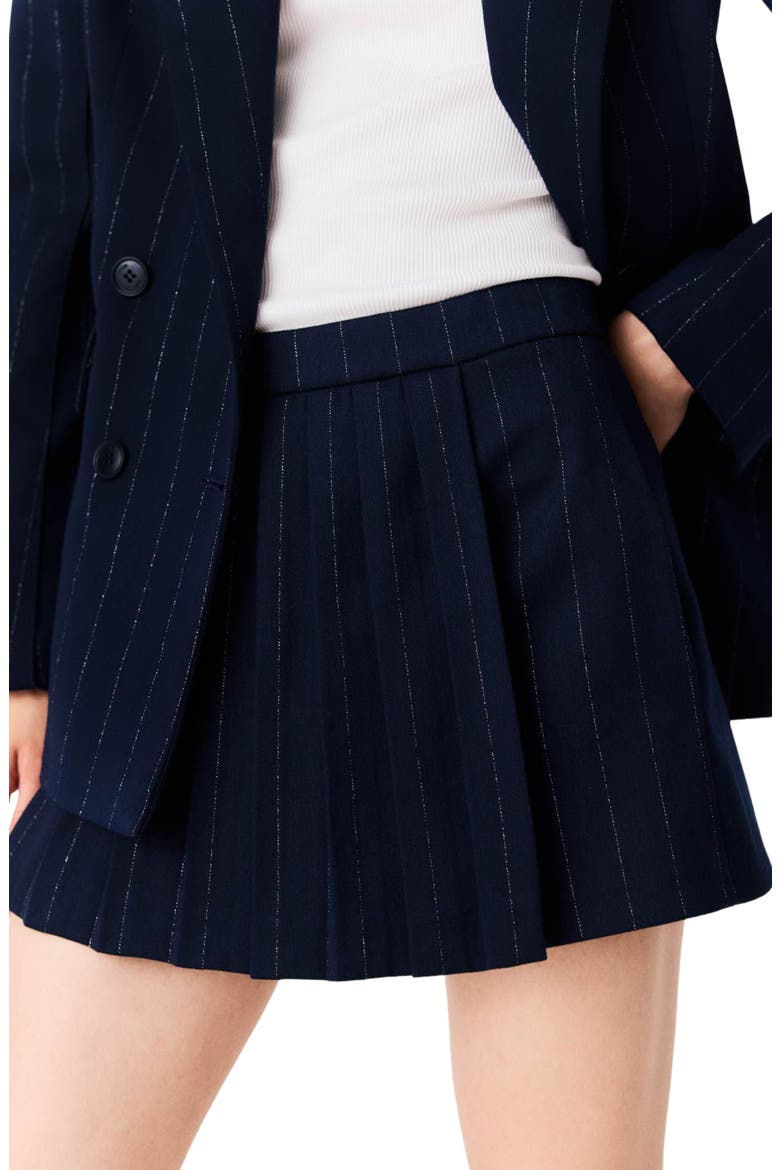 Tailored shorts with lurex, Alternate, color, Navy