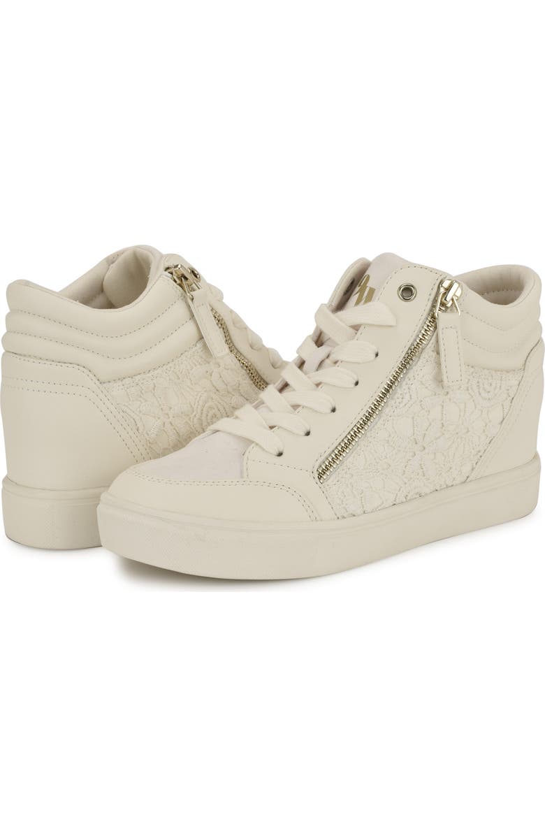 Nine West Tons Lace-Up Wedge Sneaker, Alternate, color, Ivory Lace