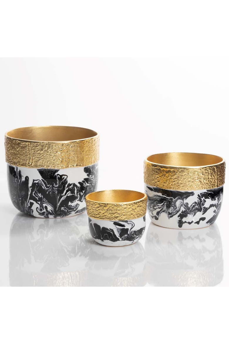 Bianco Nero Cache Pots, Main, color, White