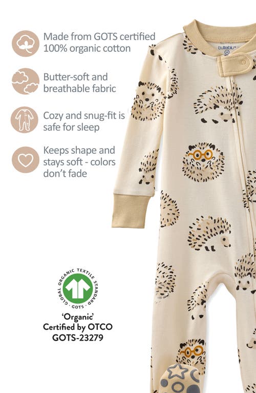 Butterblu Cruz Fitted One-piece Organic Cotton Footie Pajamas In Neutral