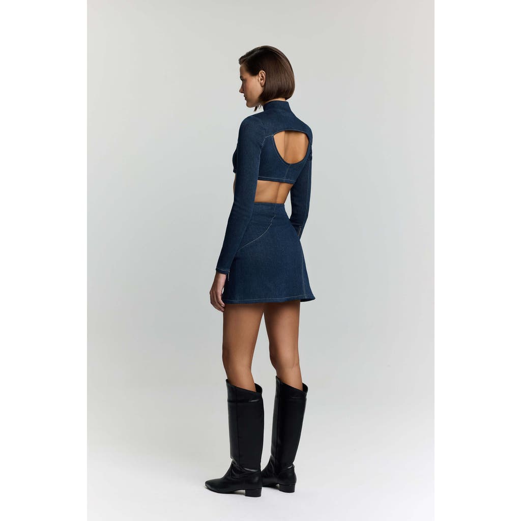 Jendue Us Spin Denim Skirt In Blue