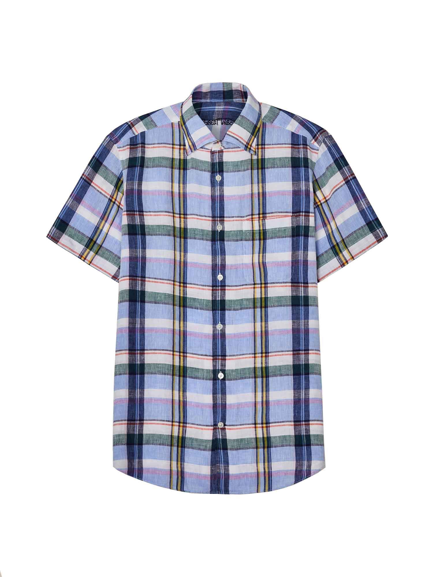 Morgan Plaid Linen Short Sleeve Shirt - image 3