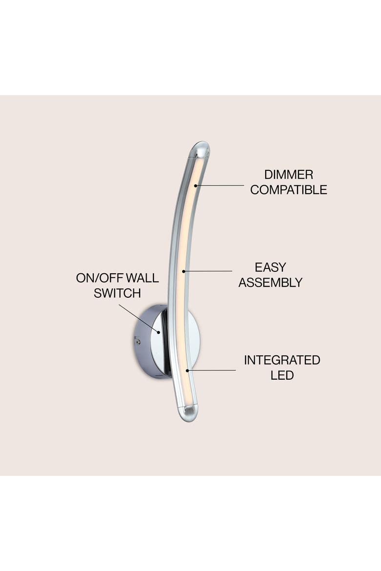 Roxanna Dimmable Integrated LED Metal Sconce, Alternate, color, Chrome