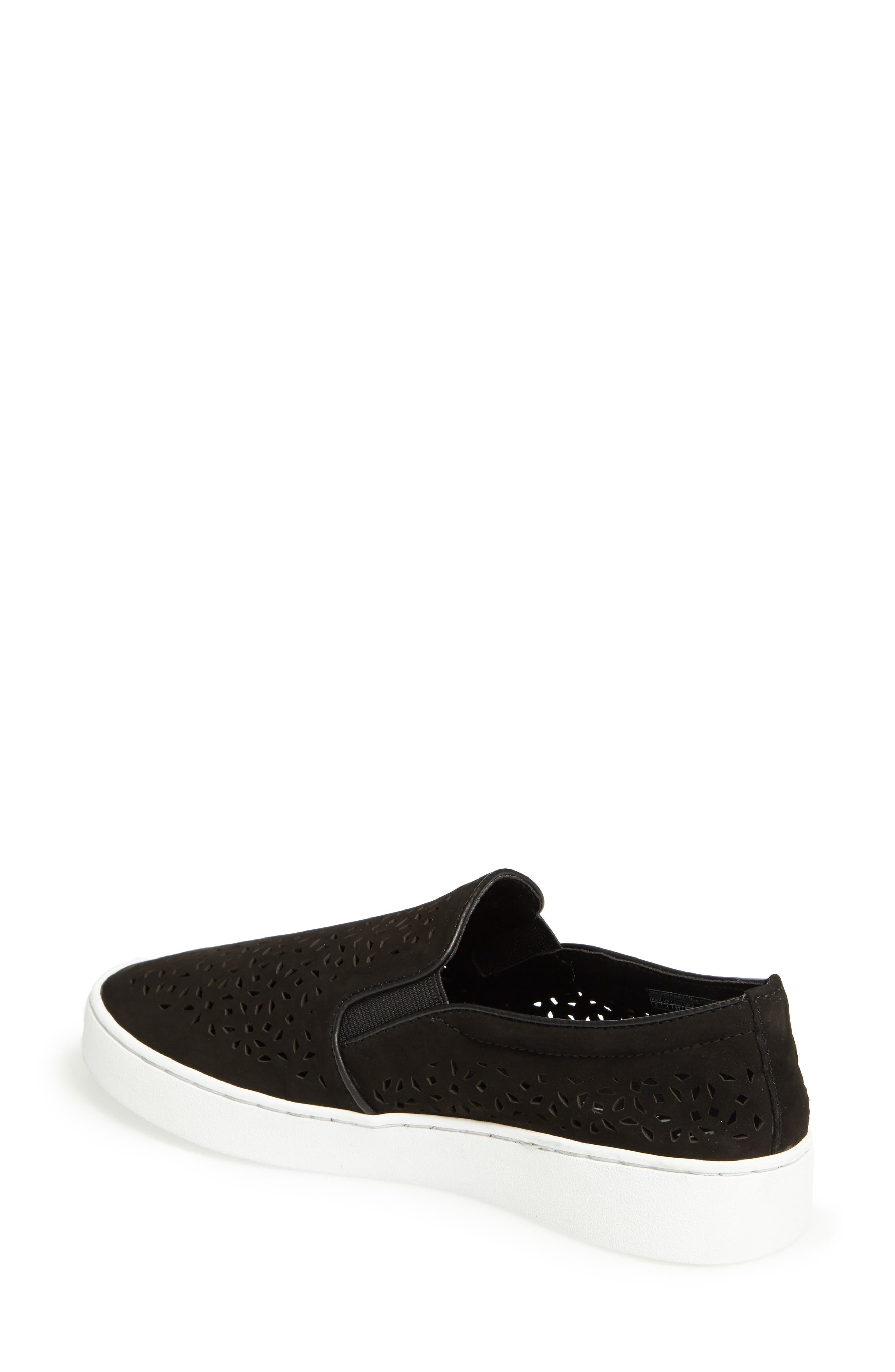 Perforated Slip-On Sneaker, Alternate, color, BLACK