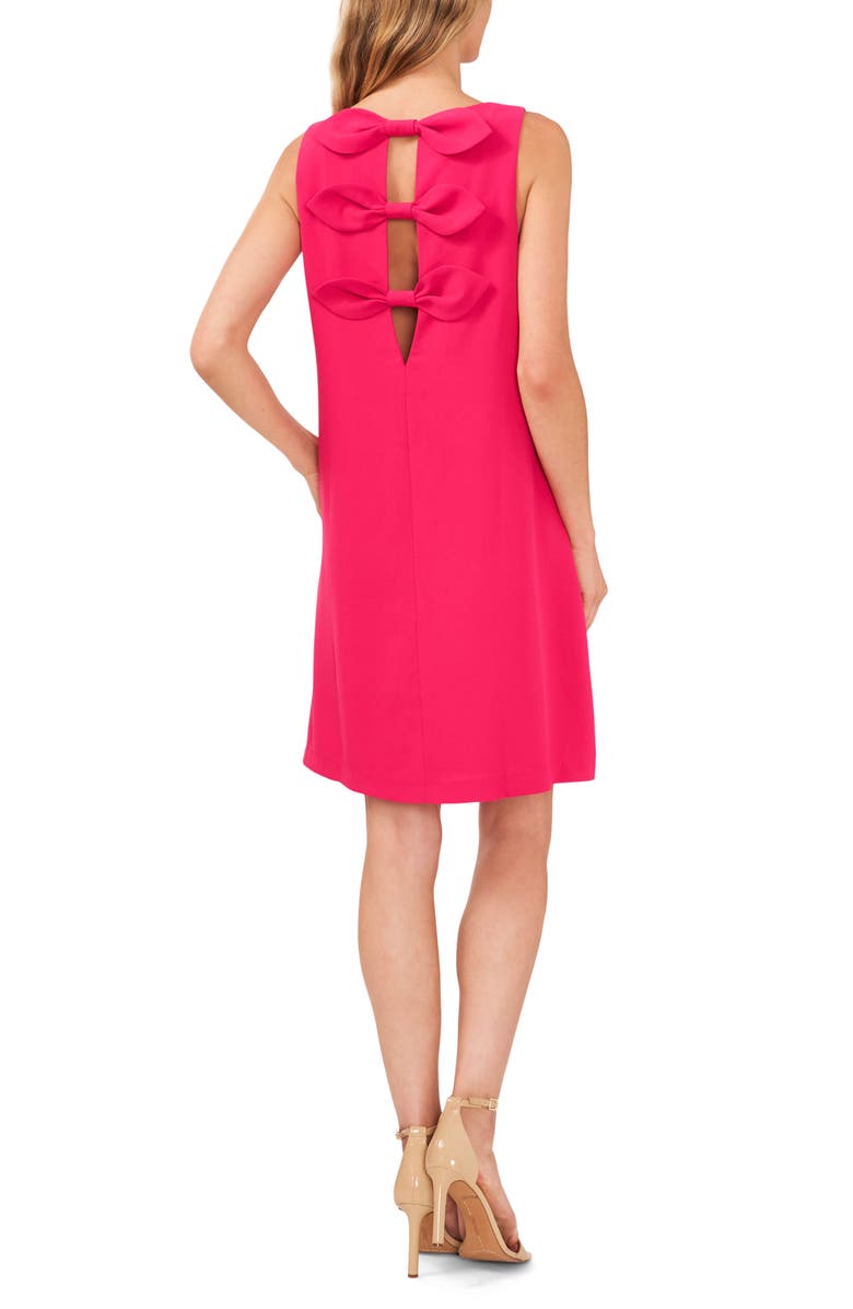 CeCe Back Bow Sleeveless A-Line Dress, Alternate, color, Pink Peacock