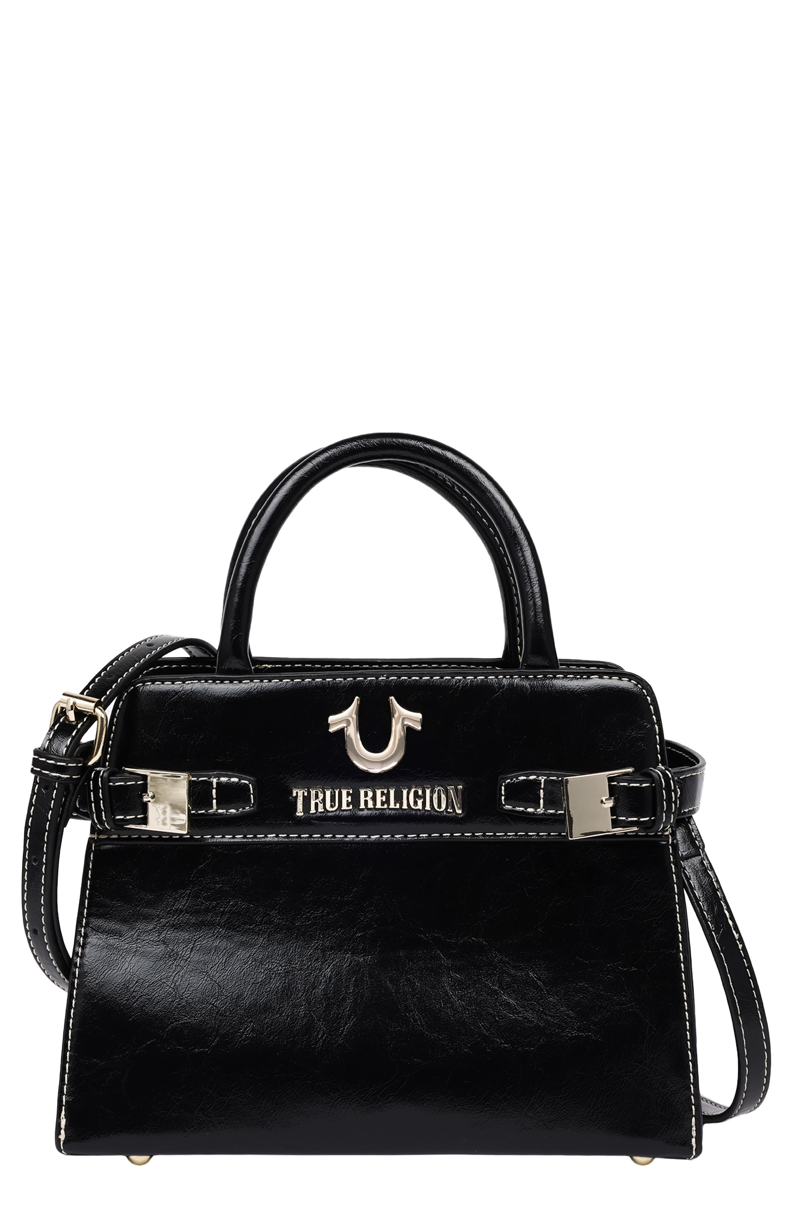 True Religion Buckle Tab Tote Bag, Main, color, Black