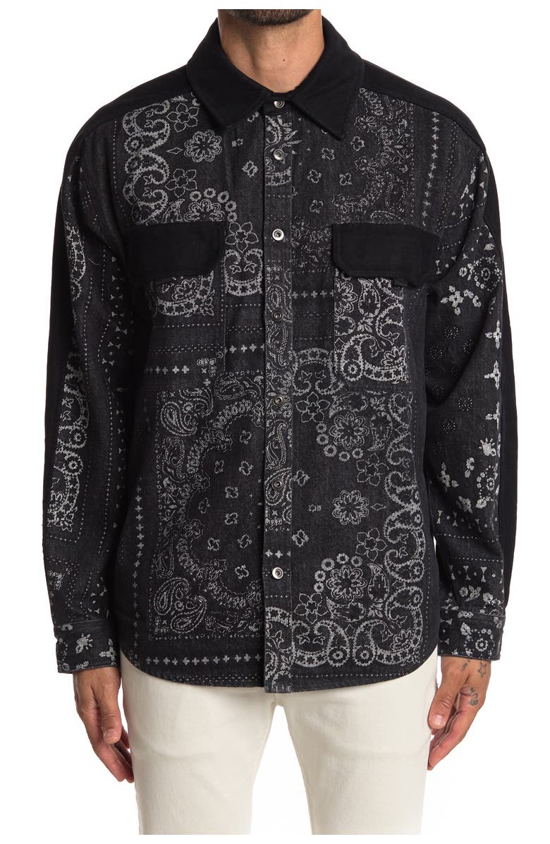 Hudson Jeans Bandana Print Long Sleeve Shirt, Alternate, color,