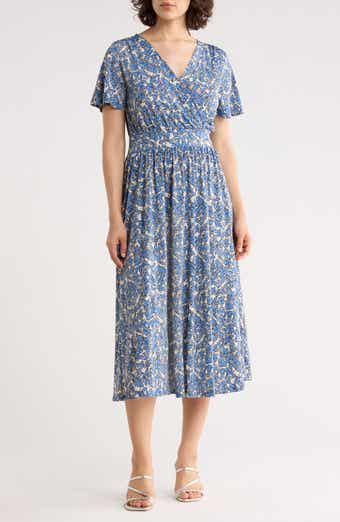 WEST K Floral V-Neck Midi Dress