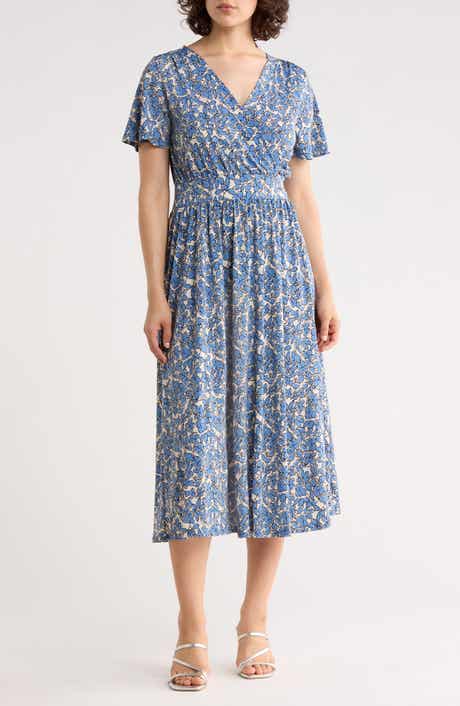 WEST K Floral V-Neck Midi Dress