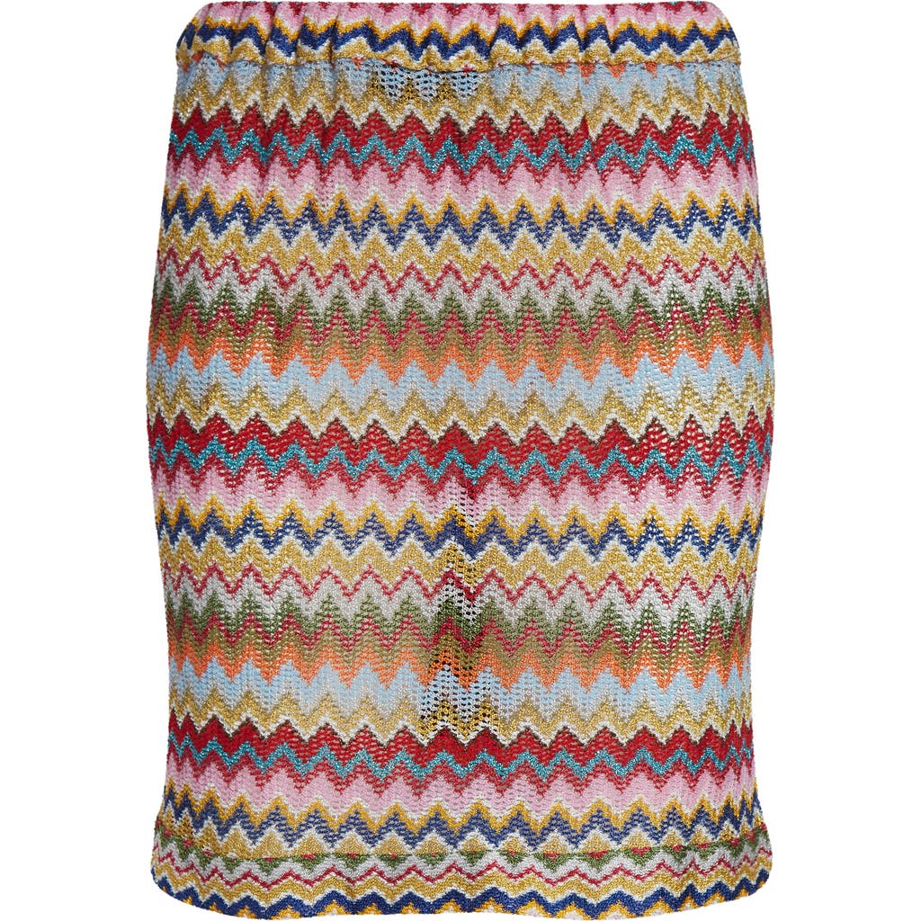 Shop Missoni Chevron Cover-up Miniskirt In Pink Multi