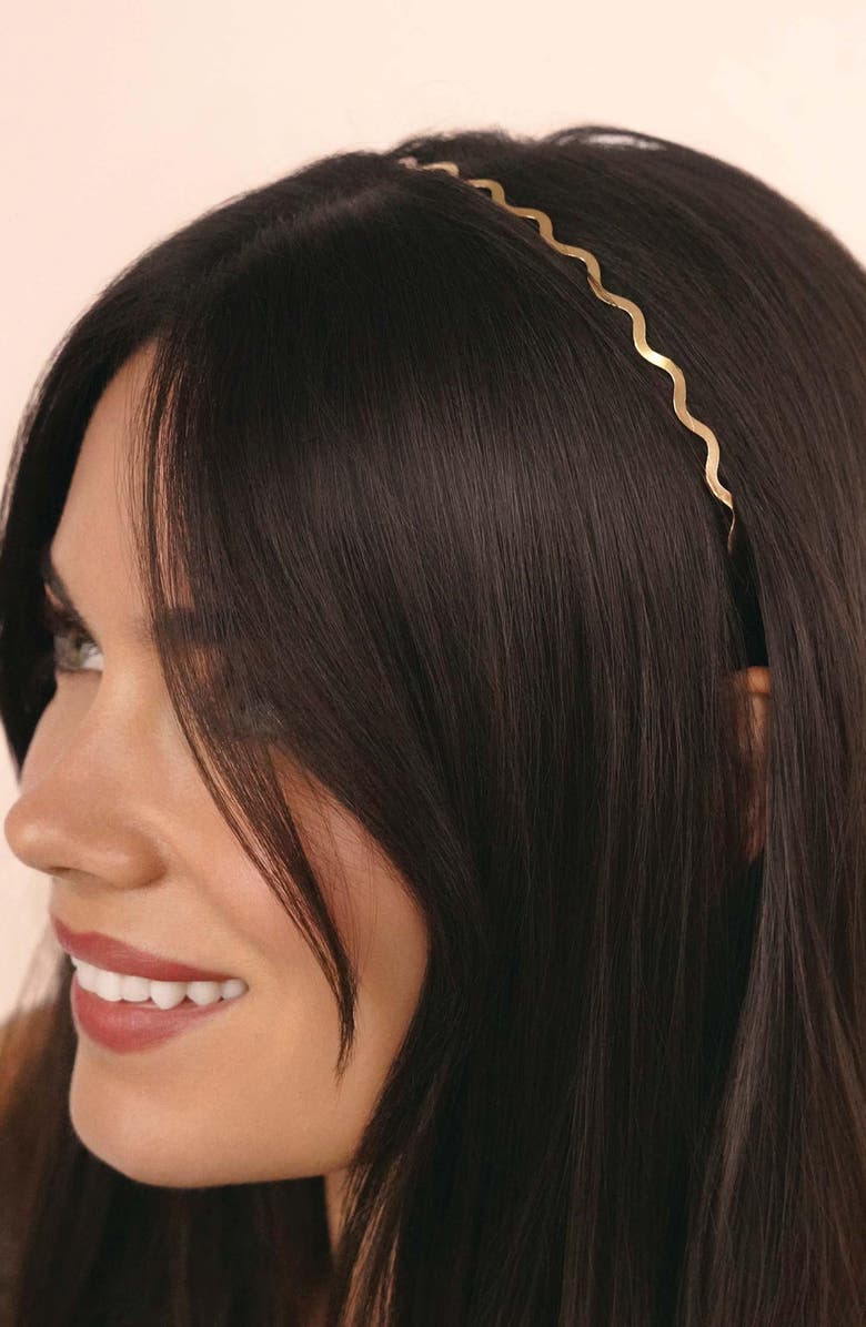Ettika Zigzag Headband, Alternate, color, Gold