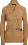 Lauren Ralph Lauren Cable Stitch Cotton Wrap Cardigan