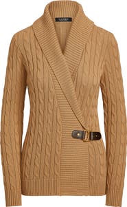 Lauren Ralph Lauren Cable Stitch Cotton Wrap Cardigan