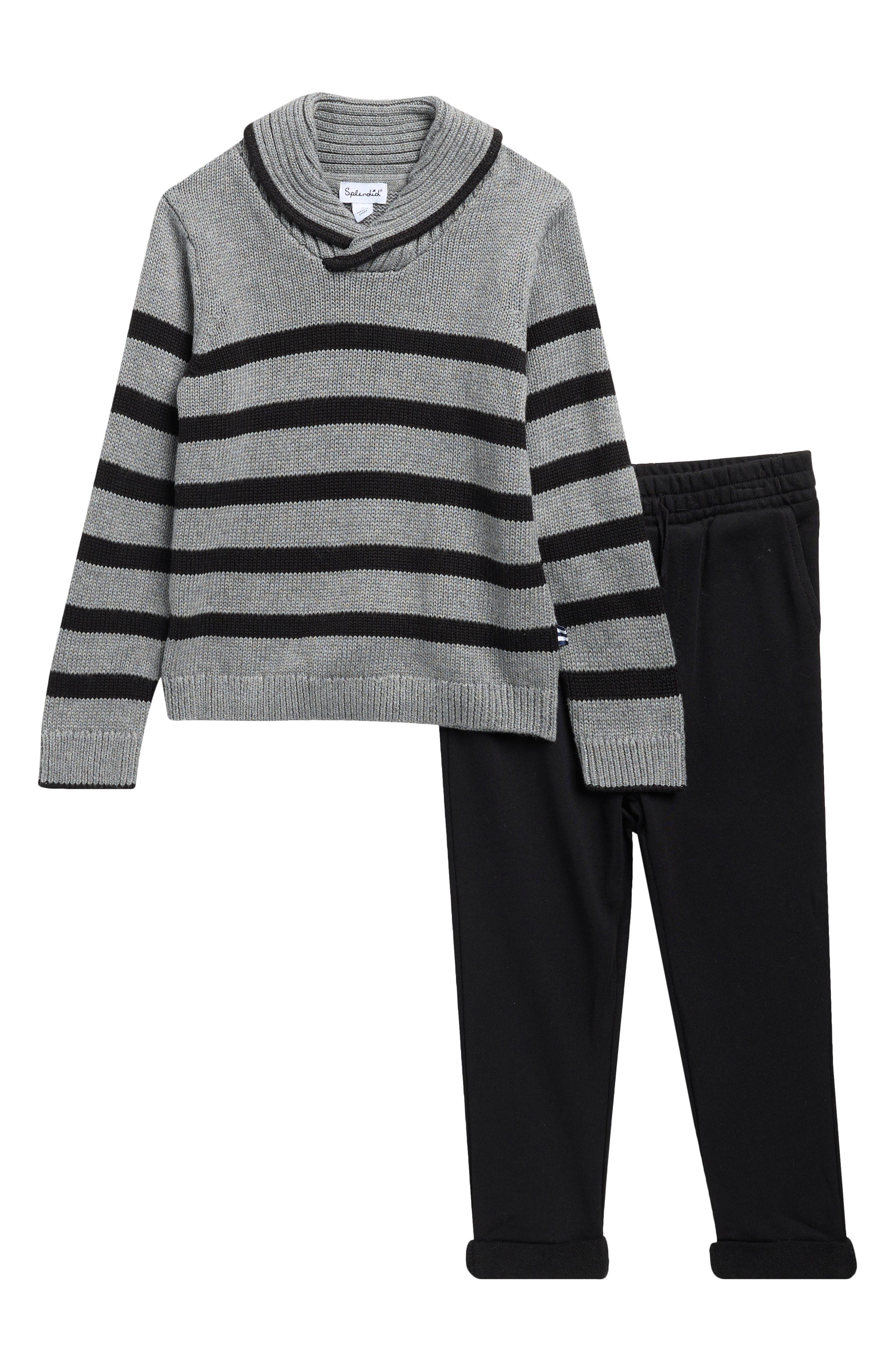 Kids' Roll Neck Stripe Sweater Set