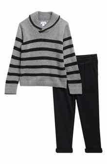 Kids' Roll Neck Stripe Sweater Set