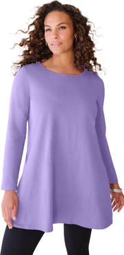 Roaman's Ultimate Long Sleeve Crewneck Swing Tunic