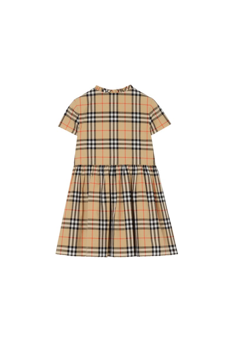 Check Cotton Dress, Alternate, color, Sand beige