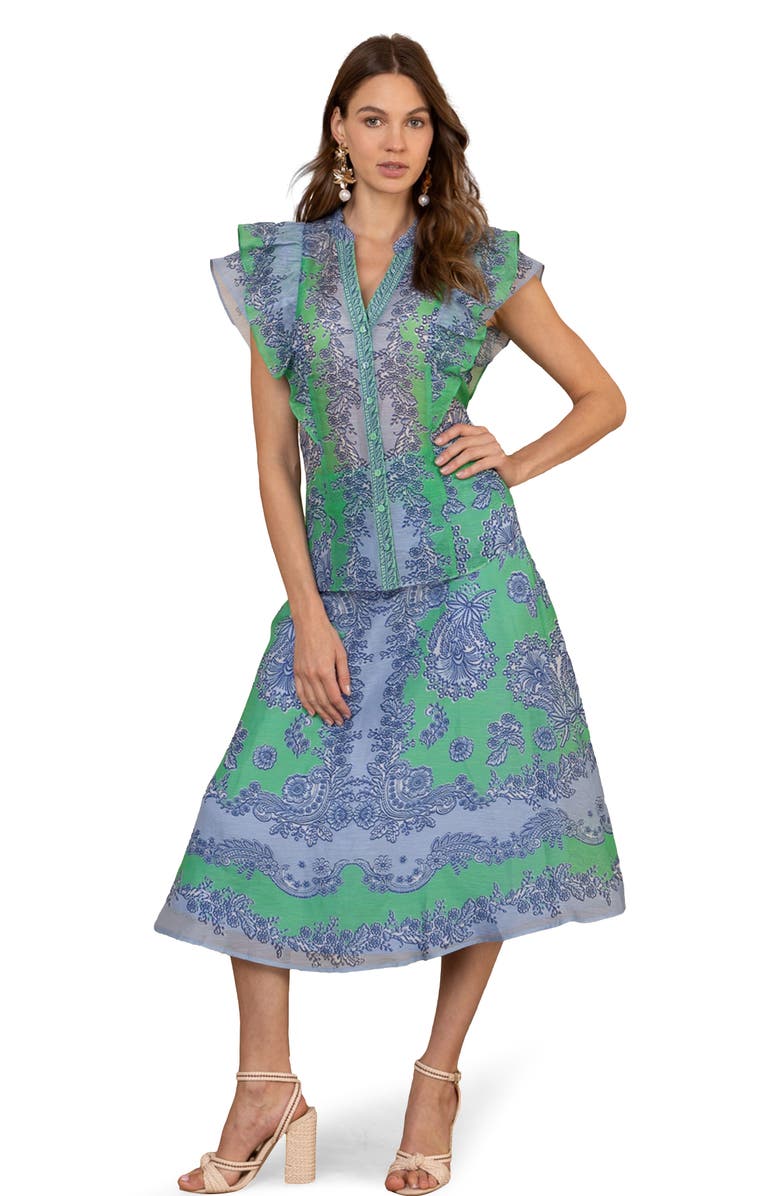 Hale Bob Caitriona Linen Organza Top, Main, color,