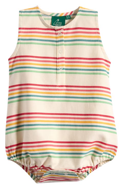 Stripe Organic Cotton Twill Bubble Romper (Baby)