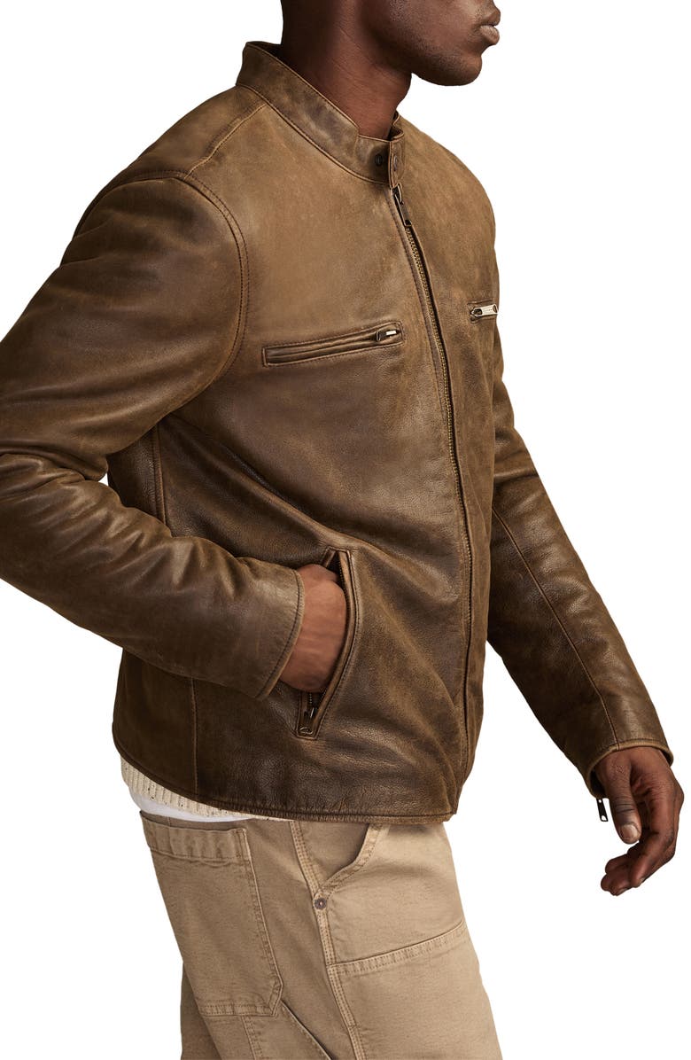 Lucky Brand Bonneville Washed Leather Jacket, Alternate, color, Timber Brown
