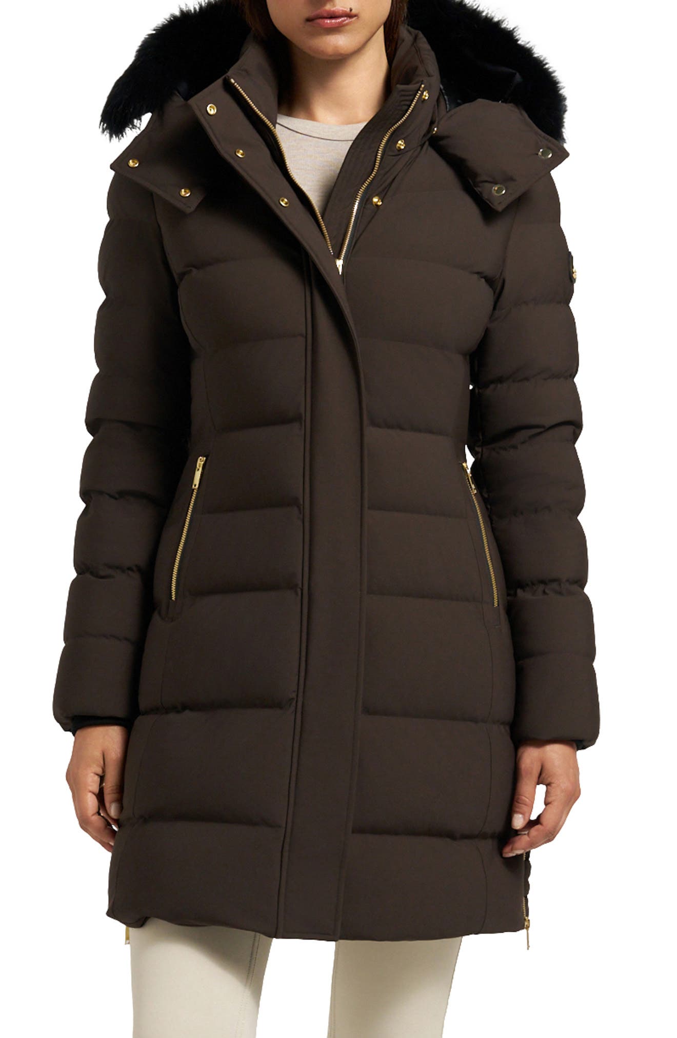 Watershed 3 Genuine Shearling Trim Down Parka