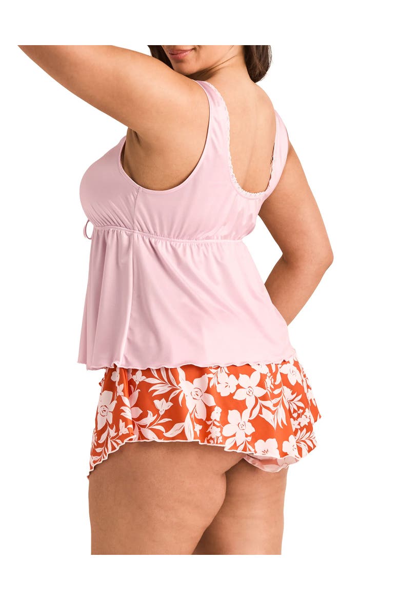 Lavern Pajama Tank Top & Shorts Set, Alternate, color, Floral orange
