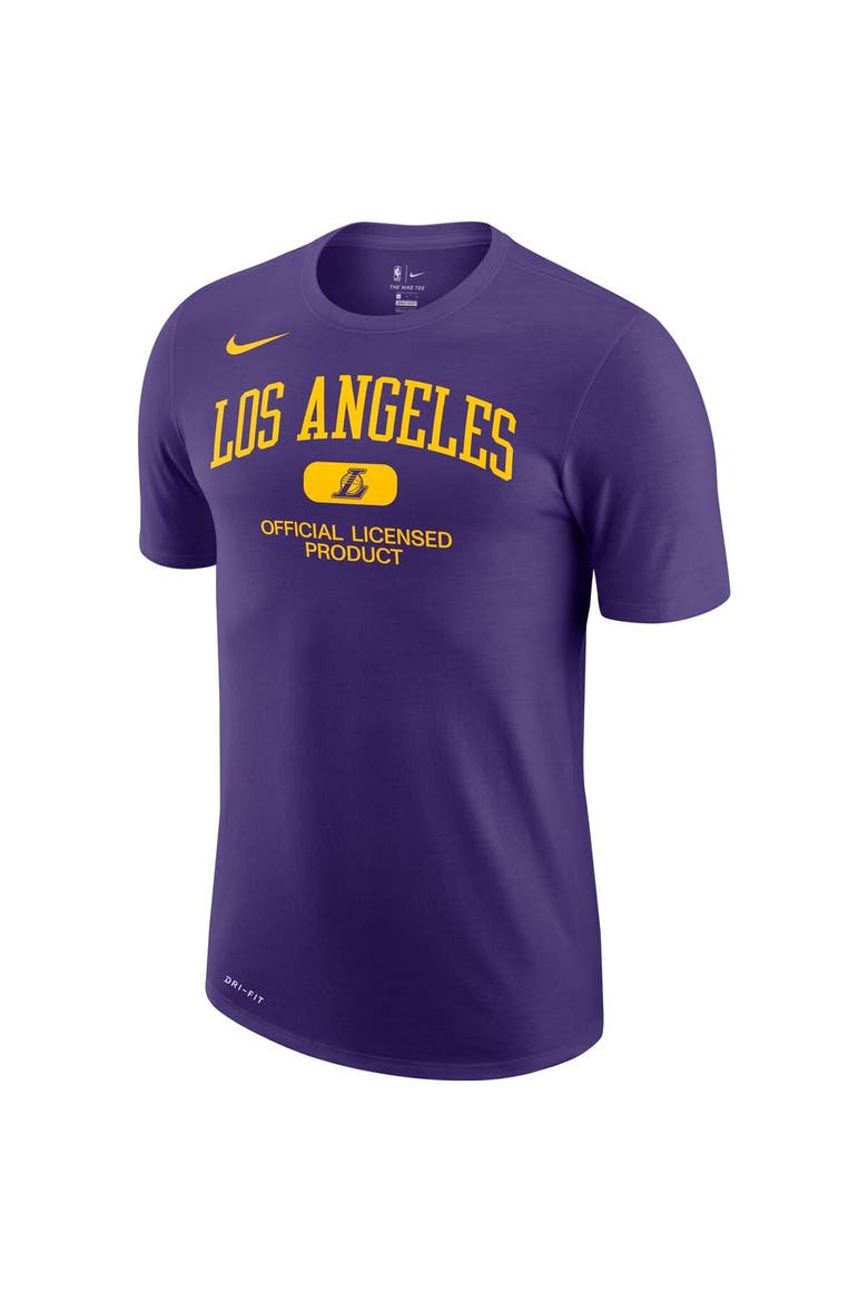 Men's Nike Purple Los Angeles Lakers Essential Heritage Performance T-Shirt, Alternate, color, Purple