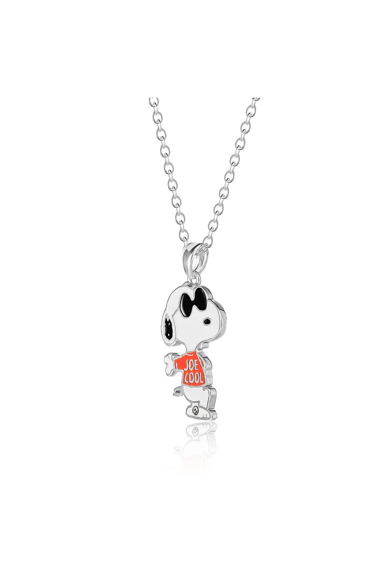 Joe Cool Red Shirt Pendant Necklace, Alternate, color, Silver, white