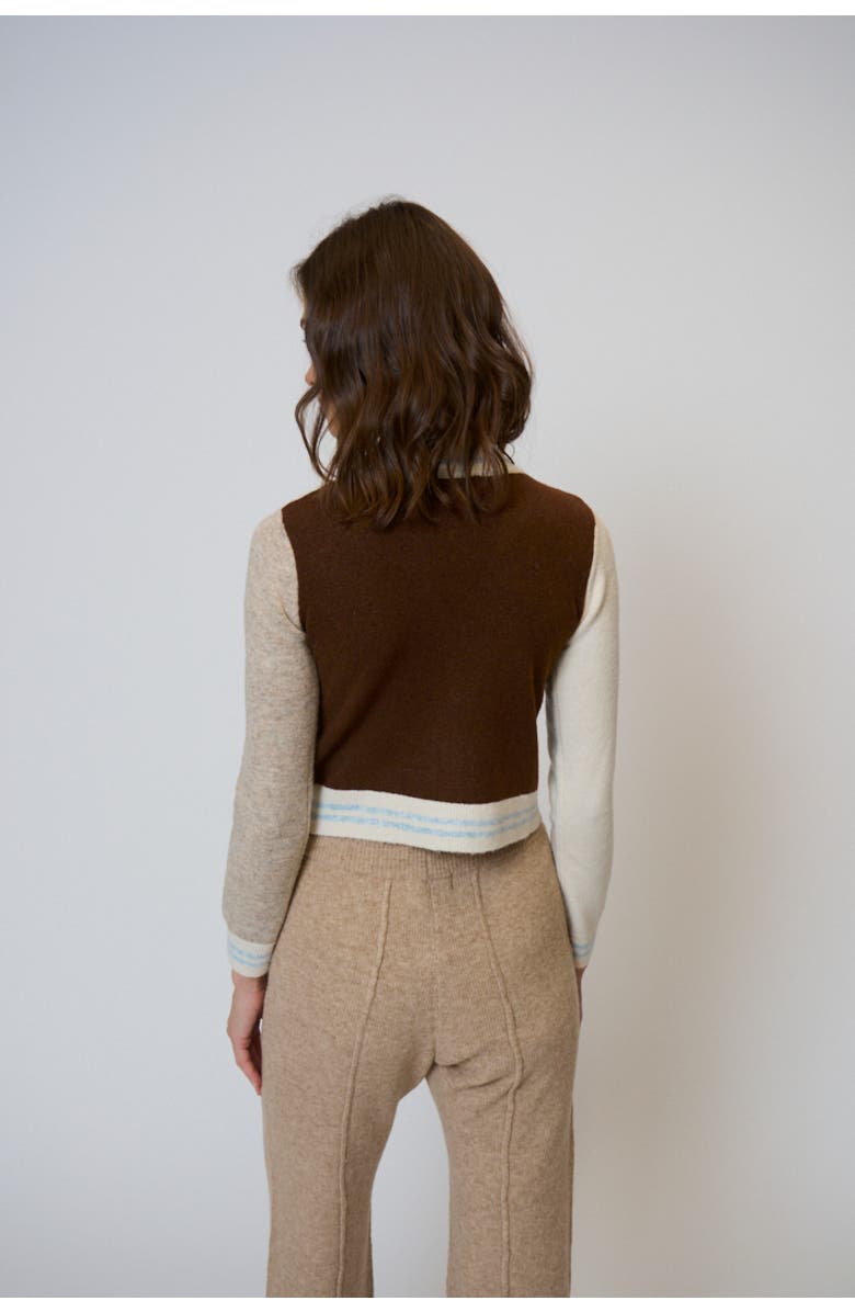 Central Park West Cozy Button V-Neck Cardigan, Alternate, color, Multi