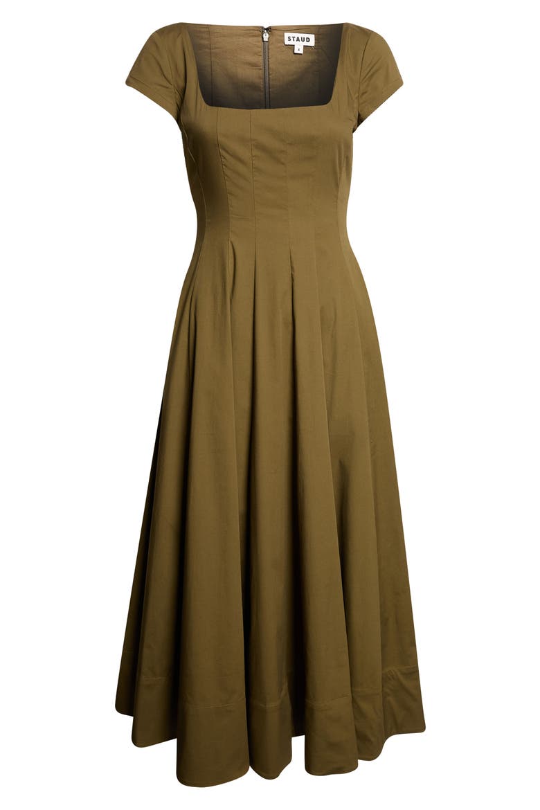 Short Sleeve Wells Dress, Alternate, color, DARK OLIVE
