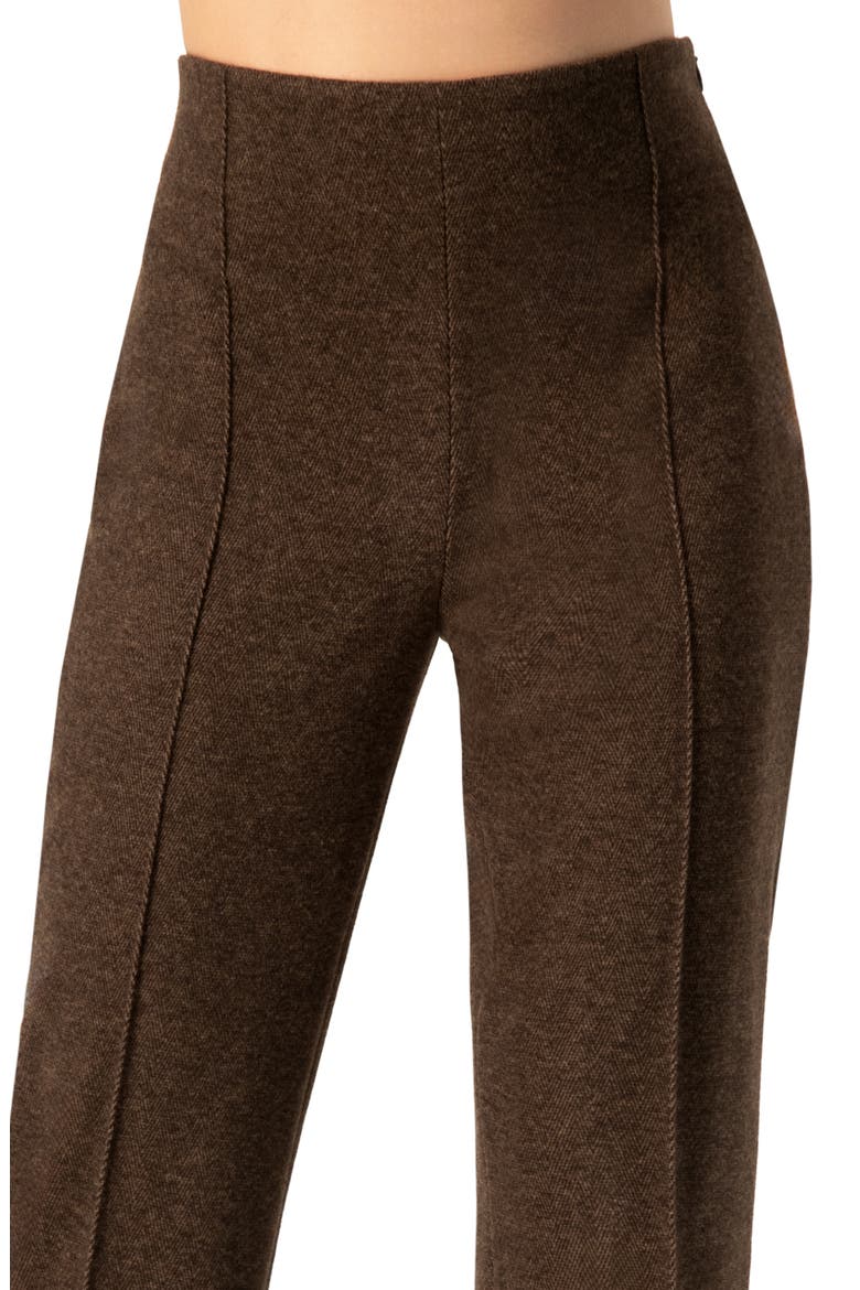 Straight-Leg Trousers with Side Slits, Alternate, color, Brown
