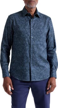 Bugatchi Julian Shaped Fit Paisley Cotton Button-Up Shirt