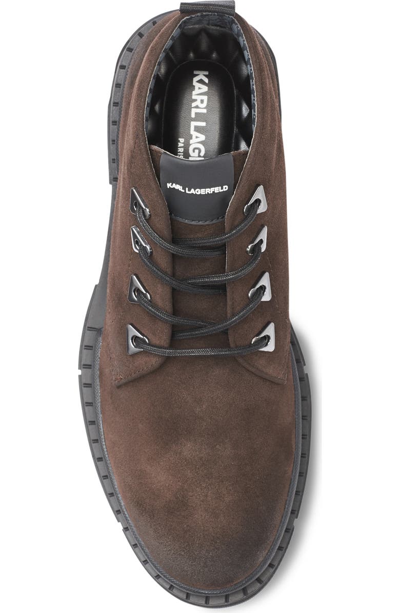 KARL LAGERFELD PARIS Suede Lug Chukka Boot, Alternate, color, Dark Brown