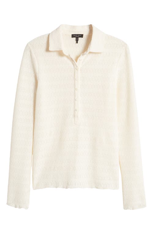 RAG & BONE RAG & BONE JULIA OPEN KNIT LONG SLEEVE POLO