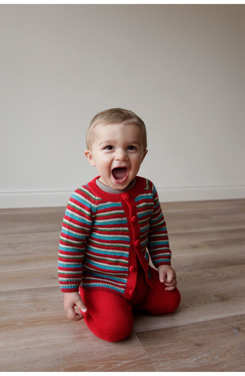 Vild House of Little Baby Alpaca Cardigan, Multi Stripe, Alternate, color, Striped