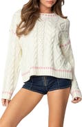 EDIKTED Eleni Cable Stitch Sweater