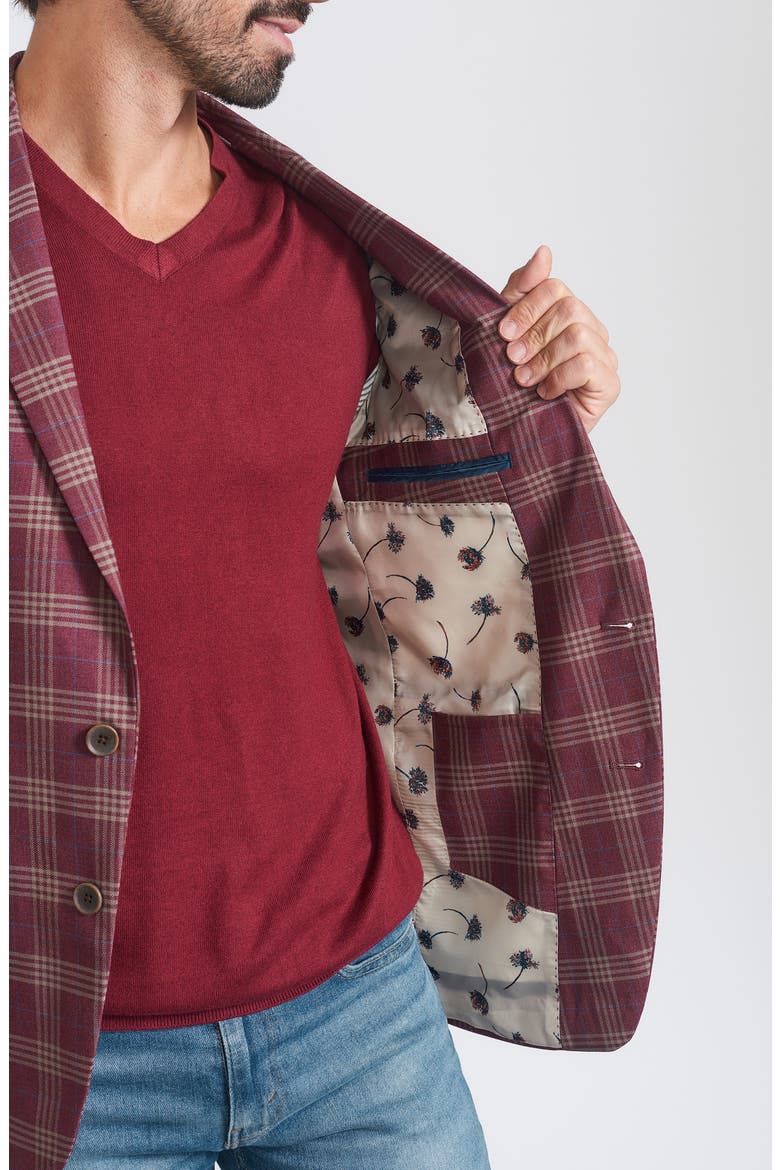 Plaid Print Wool Blend Sport Coat, Alternate, color, RUST