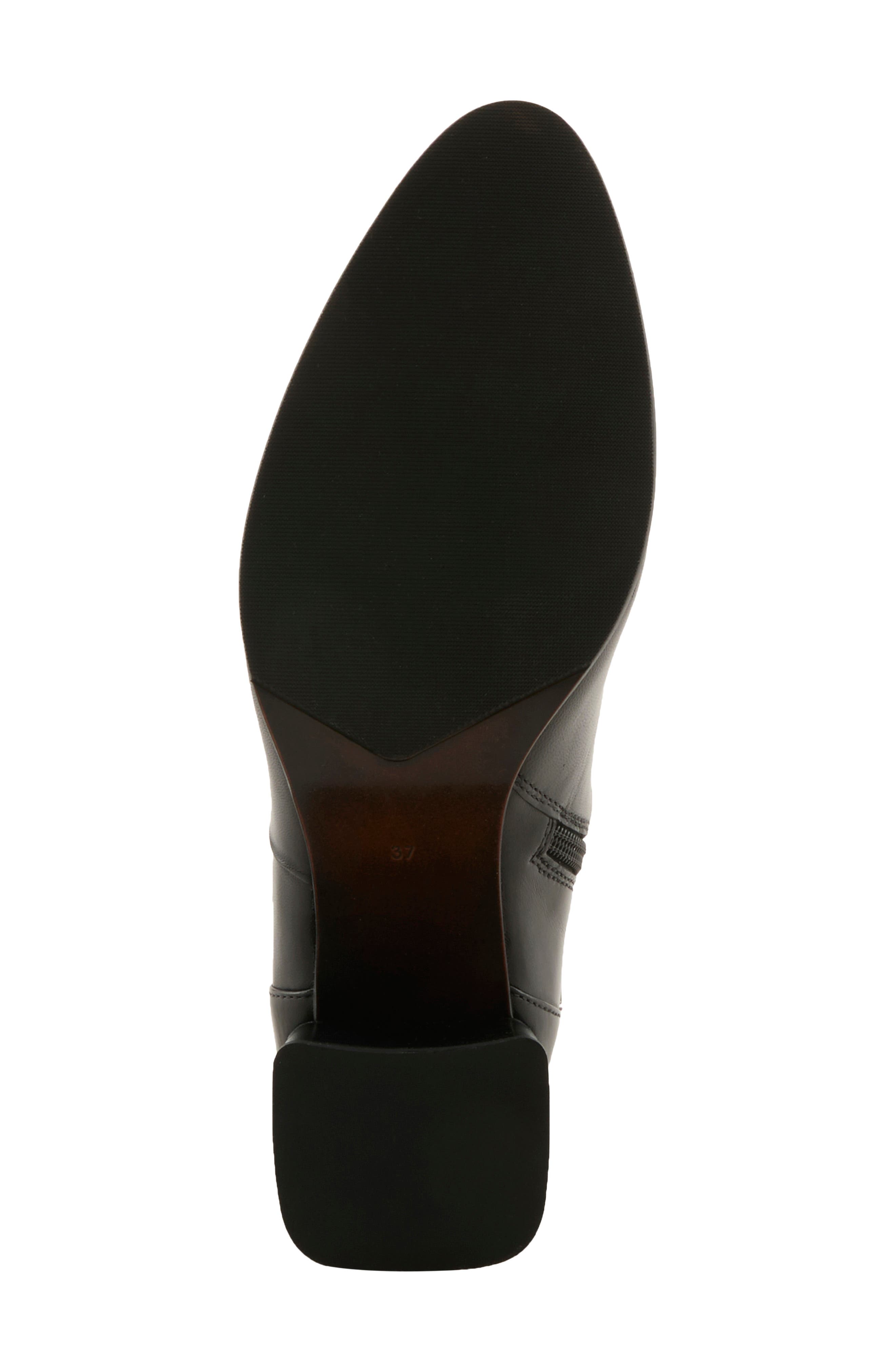 Velloria Leather Bootie, Alternate, color, BLACK