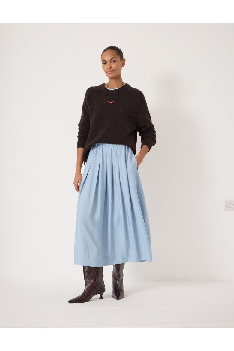 Ivy Pleated Air Flow Midi Skirt, Alternate, color, Pale Blue