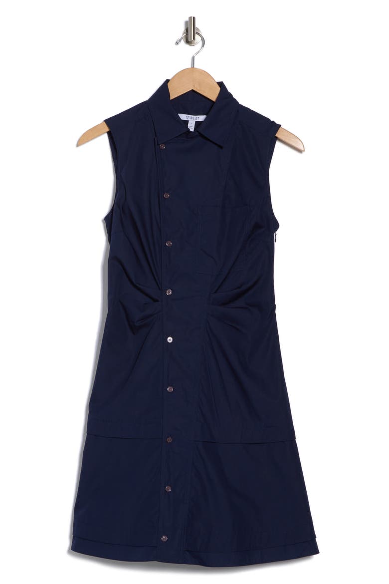 Satina Cotton Shirtdress, Alternate, color, NAVY