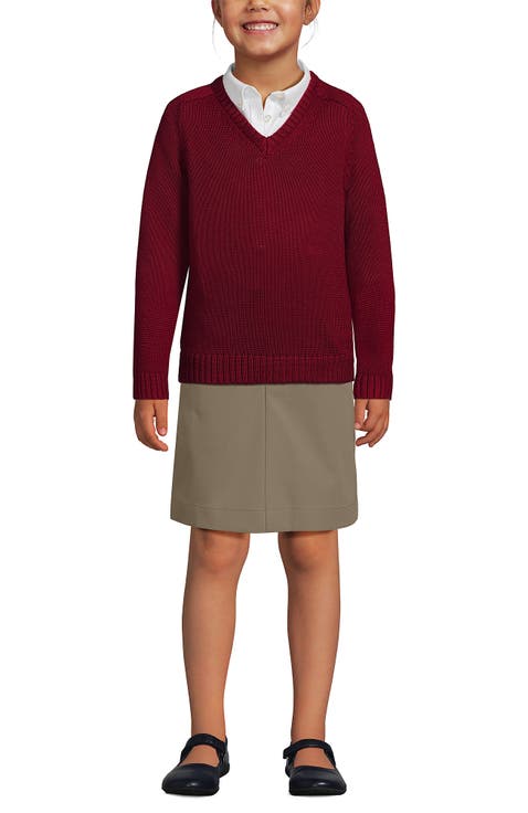 School Uniform Kids Cotton Modal V-neck Sweater