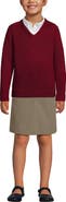 Lands' End School Uniform Kids Cotton Modal V-neck Sweater