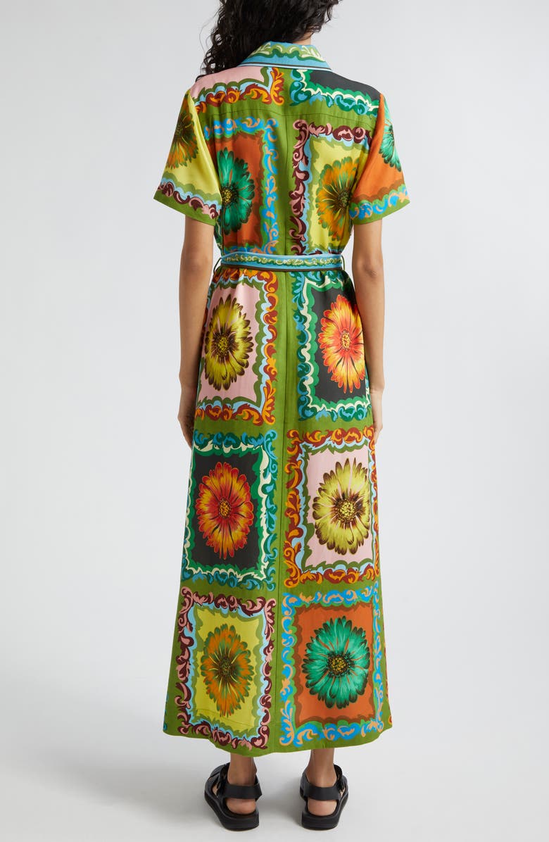 ALEMAIS Disco Daisy Tie Waist Shirtdress, Alternate, color, 