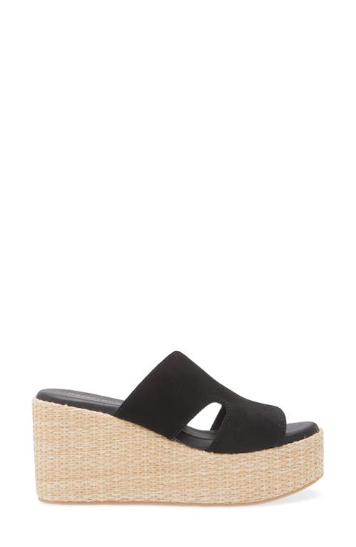 Chocolat Blu Jamie Platform Wedge Sandal In Black Suede