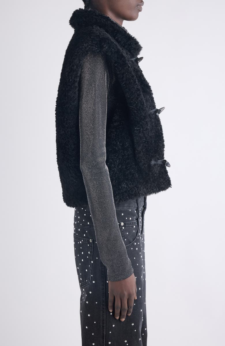 Isabel Marant Étoile Alisa Faux Shearling Vest, Alternate, color, Black