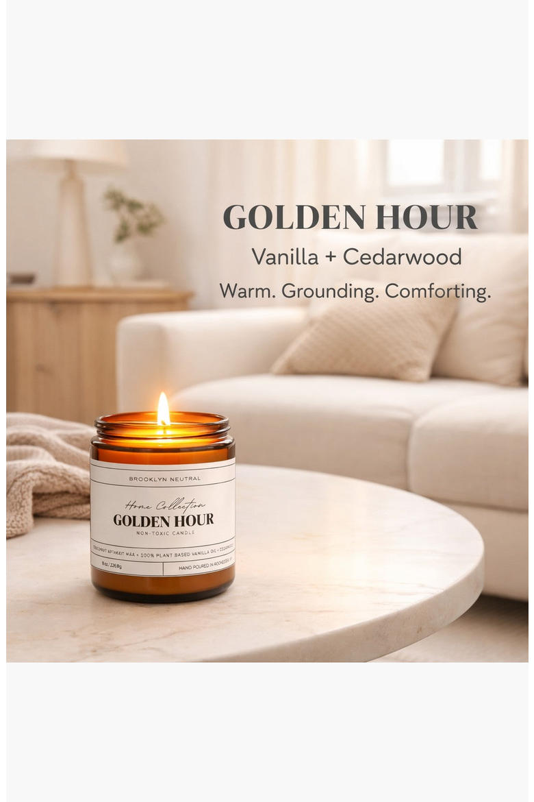 Golden Hour: Vanilla Santal Non-Toxic Luxury Candle, Alternate, color, None