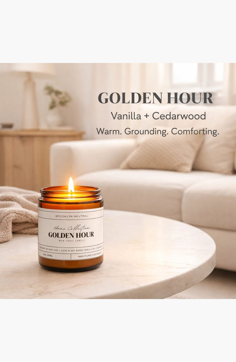 BROOKLYN NEUTRAL Golden Hour Scented Candle, Alternate, color, NO COLOR
