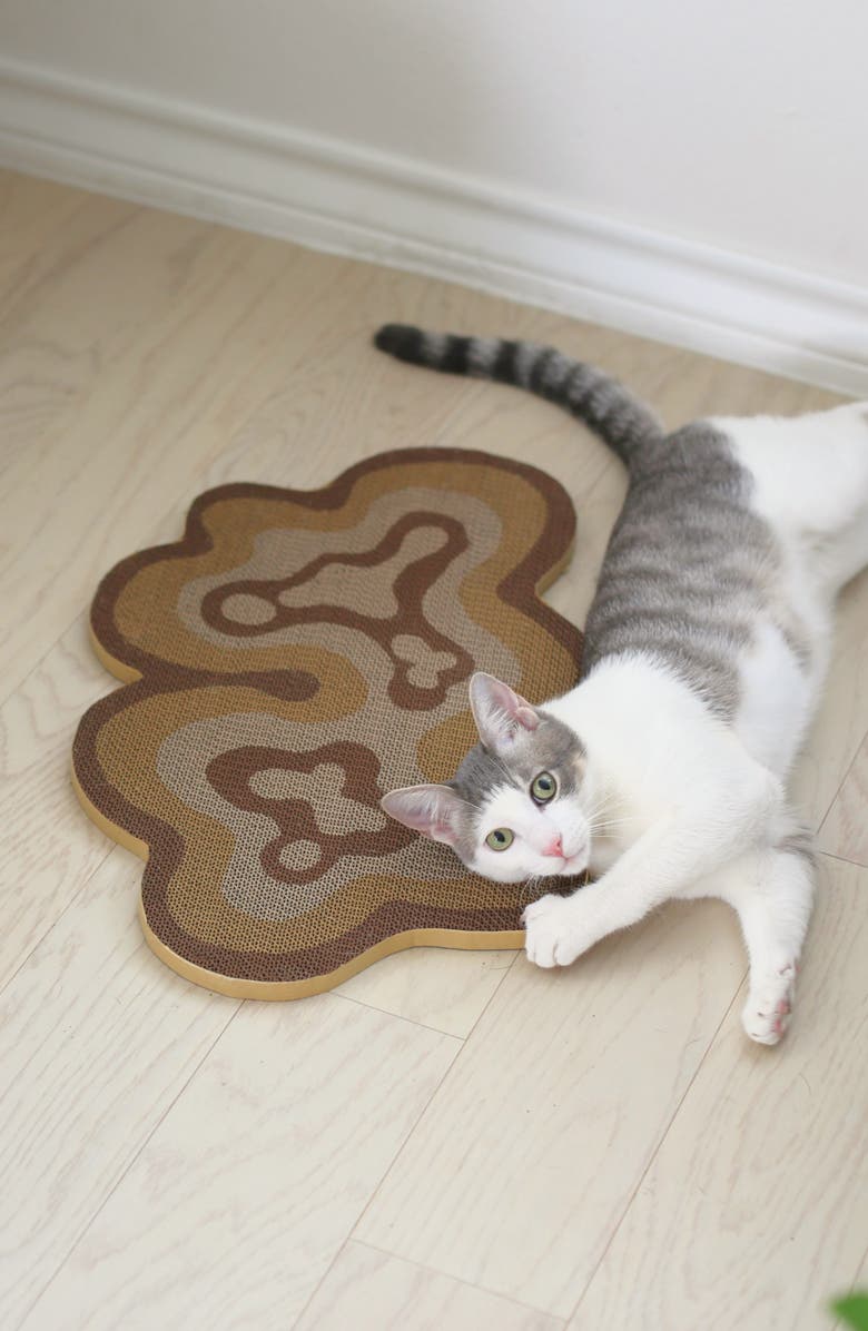 Catenary Bloom Cat Scratcher, Alternate, color, Brown