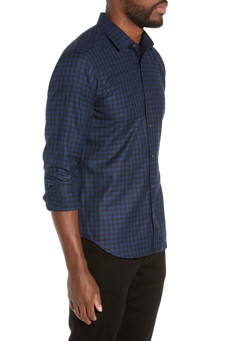 Buffalo Slim Fit Check Flannel Shirt, Alternate, color, BLUE